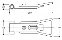 Punho Aço Zincado F-12 c/ Asa e Veio de 16mm (FP-121003)