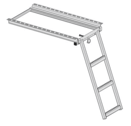 Escada rebatível e dobrável para carroçarias