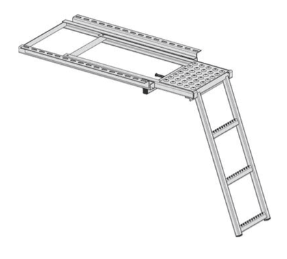 Escada para carroçarias com plataforma