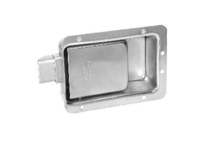 Pega em aço inoxidável, com guarda