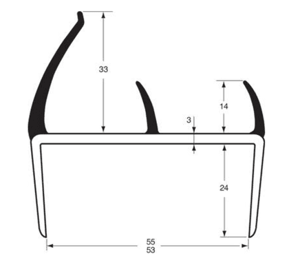 PVC para portas de carroçarias com dupla dureza 