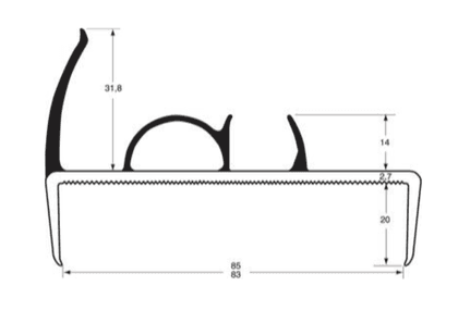 PVC para portas de carroçarias de dupla dureza 