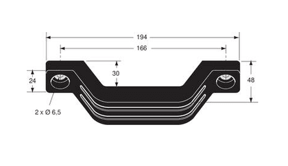 Puxador em poliuretano preto