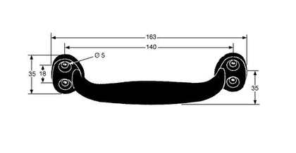 Puxador em alumínio epóxi preto