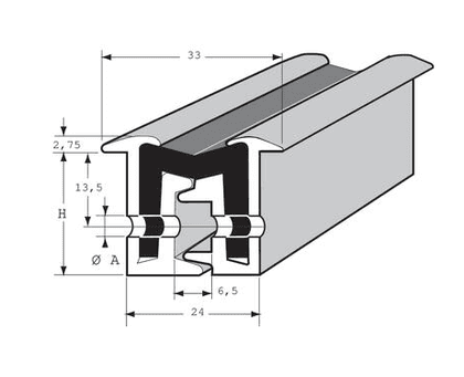 Dobradiça contínua para portas de carroçarias