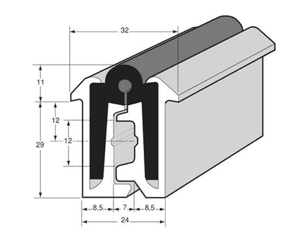 Dobradiça contínua para portas de carroçarias