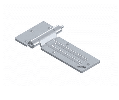 Dobradiça lateral plana para portas grandes com pino de lubrificação amovível