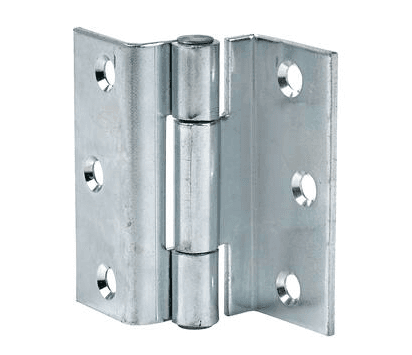 Dobradiça em aço zincado, veio em alumínio