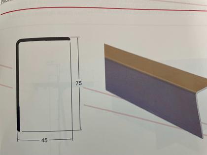 Perfil interior traseiro para carroçarias 75x45
